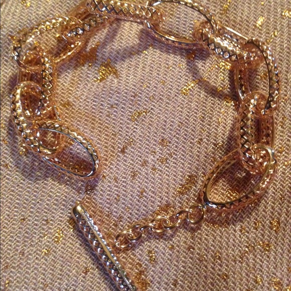 JTV Jewelry - Copper link bracelet w/matching scarf